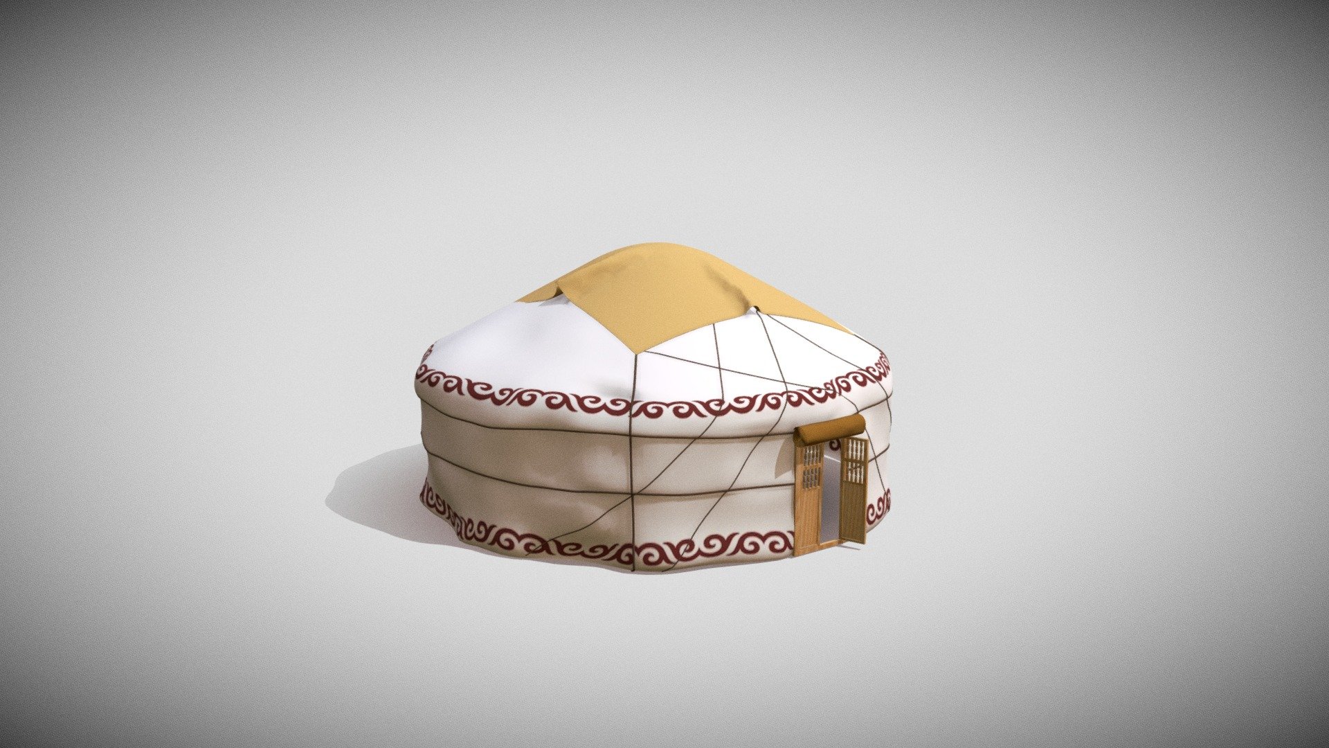 Yurt is a round-shaped, sophisticated construction with a dome. If explain its structure in
simple words, it consists of three main parts and many other smaller parts. Three main
parts include Shanyrak – top of the Yurt, Kerege – walls carcass and Uwyk – a carcass
part from Kerege to the Shanyrak. The carcass is usually covered with pieces of felt from
outside and decorated with carpets from inside.

It should be noted, that Shanyrak is extremely valuable for Kazakhs and is considered to
be a sacred symbol of family wellbeing and piece.

Yurt usually does not have rooms in it, and it was a common practice to have a separate
Yurt as a bedroom, separate one as a kitchen, guesthouse, etc as long as people could
afford that 3d model