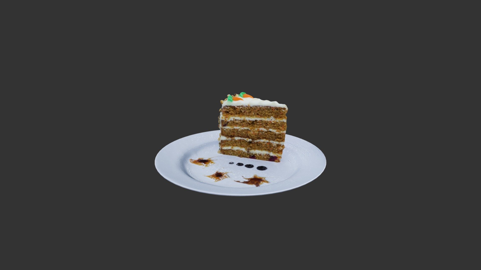 Augmented reality food. Menuthat one of the leading digital menu company in the world - Carrot cake - 3D model by menuthat 3d model
