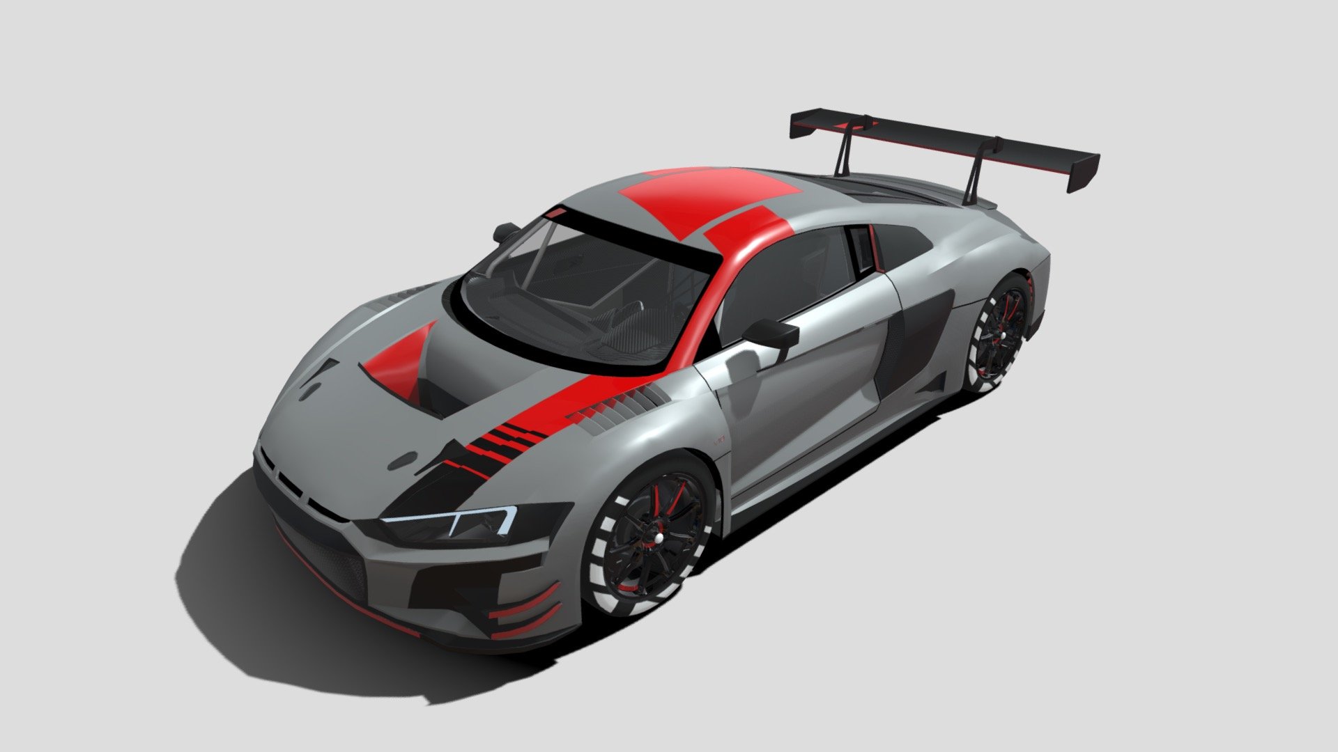 LowPoly model of race car Audi - R8 GT3 2019 with 4k textures, fitted for mobile games and apps - Audi - R8 GT3 LMS - 3D model by mrDiG 3d model