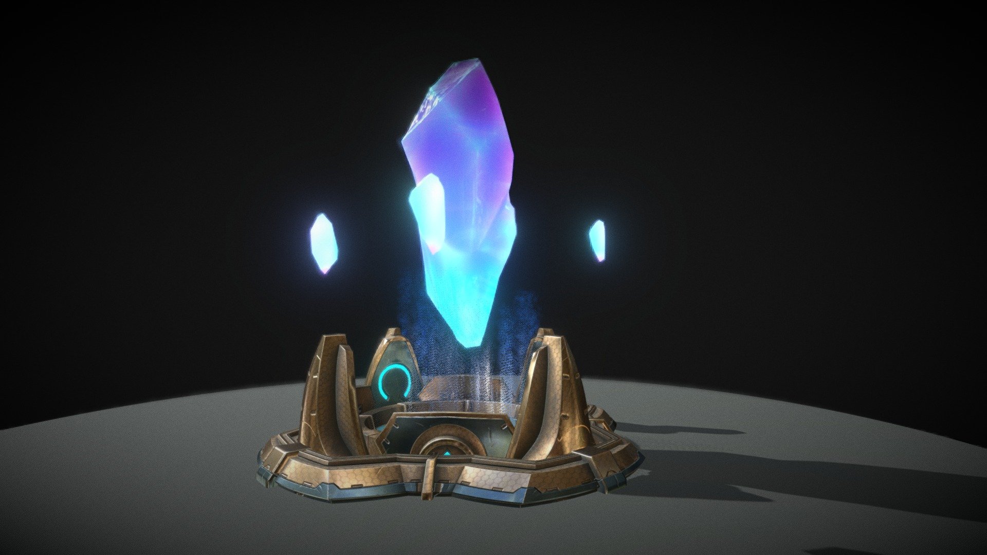 Crystal altar inspired by overwatch and treasure hunt, game of IQ option

MATERIALS
Materials are prepared for PBR
FBX files has only basic materials and will NOT render th e same as in preview images.
OBJ file has no materials, but has UVW coordinates intact.
Archive contains all necessary maps and you can achieve same result in any other software and engine
Modeled in 3ds max.
Animated in Maya - Scene Animation - Buy Royalty Free 3D model by mazurenko 3d model