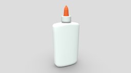 Glue Bottle 2 office, school, kids, white, playing, fun, spindle, children, paper, cork, open, craft, pour, clean, supply, repair, carboard, liquid, gum, fix, sticky, together, blank, paste, squeeze, fixing, cartonage, painter, container