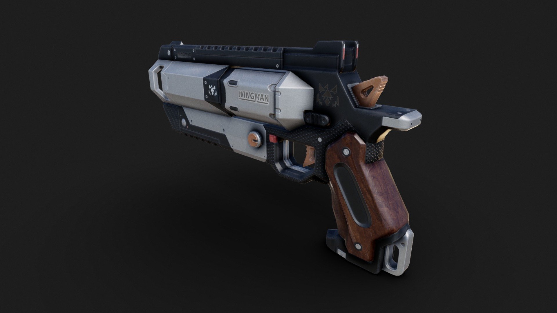 this is my adaptation to this gun from apex legends made in high - low resolution mesh with PBR Metal/Rough texture set 
done 3ds max and substance painter - Wingman Gun ( Apex Legends ) - 3D model by Ahmed Mamdouh (@ahmed14456) 3d model