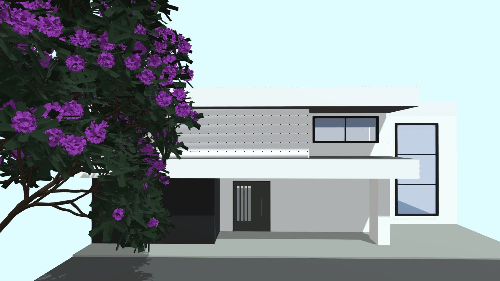 DESIGNED IN SKETCHUP - (FREE) MODERN HOUSE 2 - SKETCHUP DESIGN - 3D model by NIXO (@nixo_design) 3d model