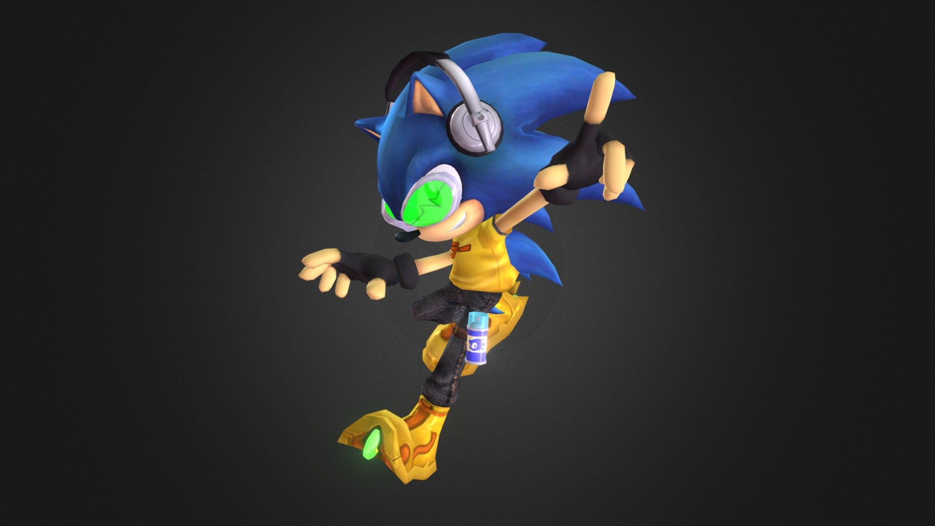 Alternate costume for Sonic in Project M - Jet Set Sonic - Download Free 3D model by projectmgame 3d model