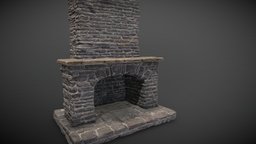 Old fashion fireplace fireplace, medieval, stove, farmer, old, kitchen, hearthstone, oldfashioned, witch, stone, house, wood, fantasy, village