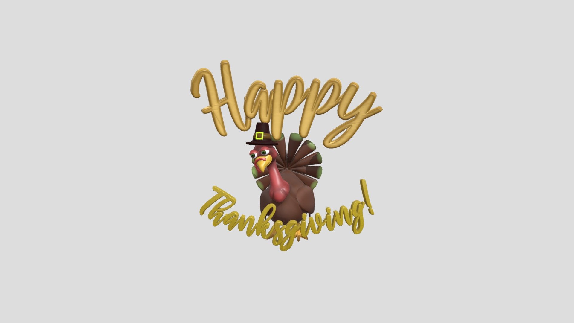 A very funny and animated happy thanksgiving turkey to send to your friends using the bicoco iOS app 3d model