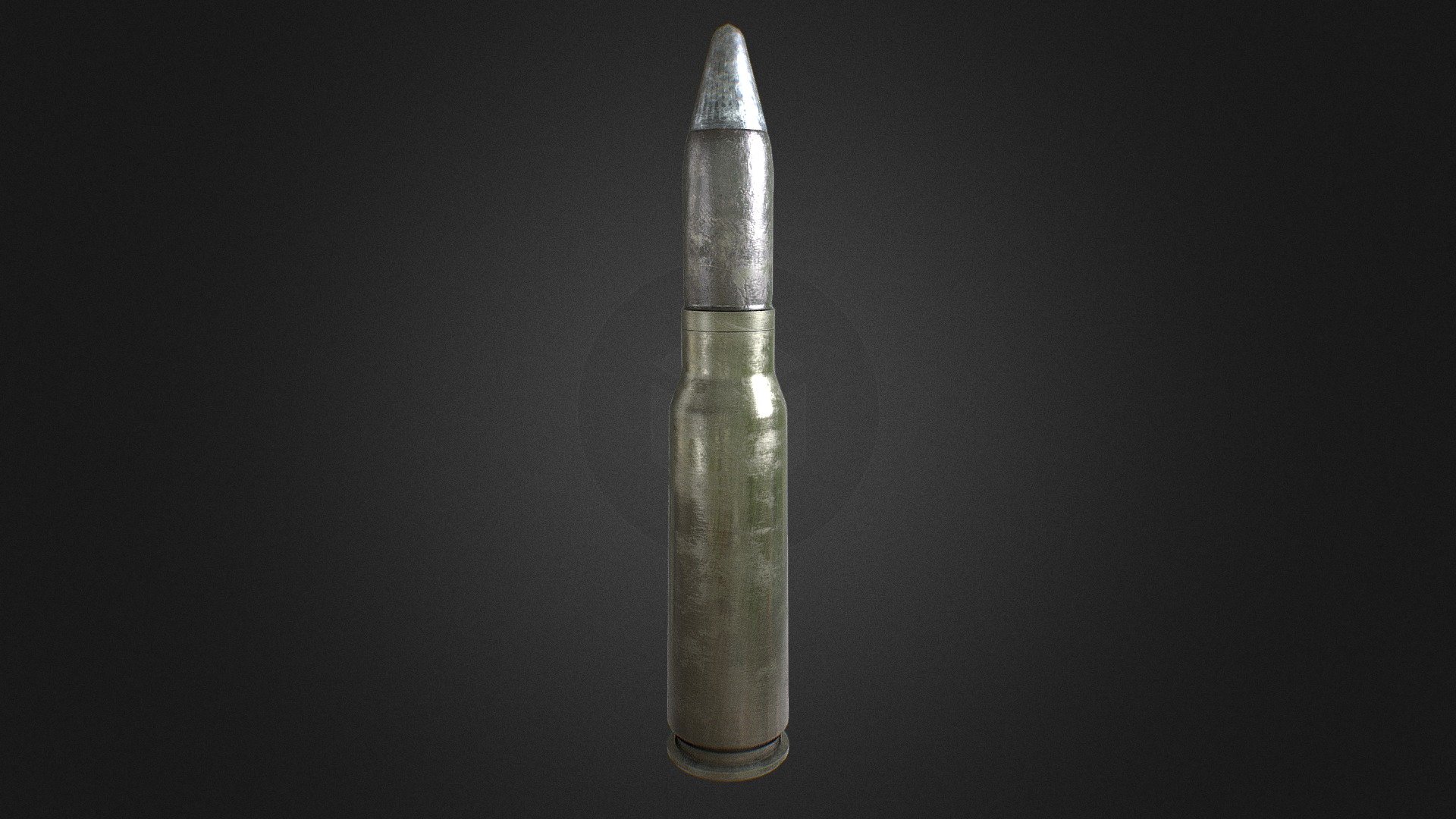 20mm Vulcan cannon shell:

Modelled in blender.

Exported and textured in Subsurface Paint.

Low poly 3d model