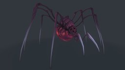 Spider handpainted spider, 3dcoat, handpainted, photoshop, 3dsmax, lowpoly, monster