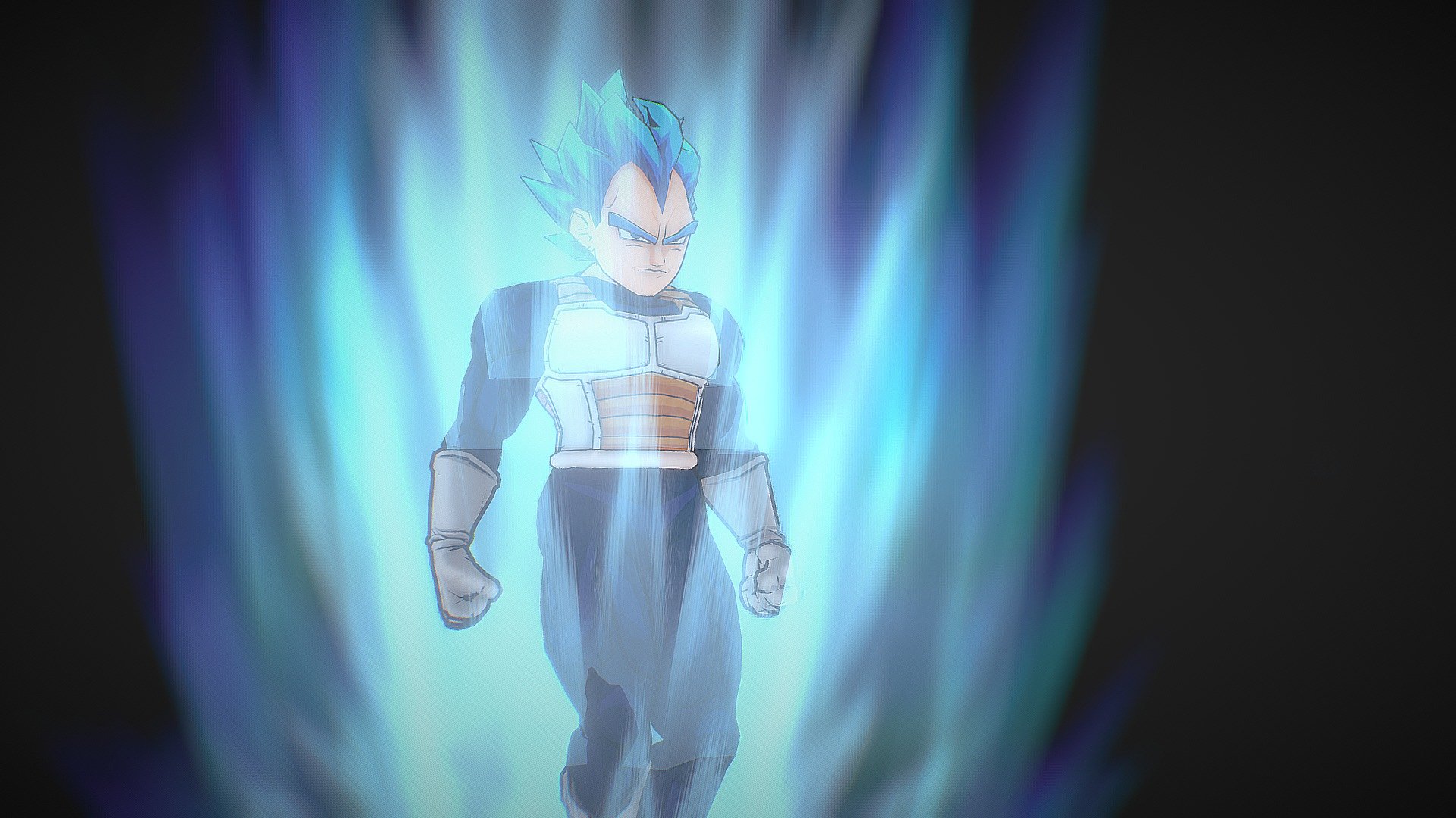 Hi All ! Character fully  make by 3Ds Max 2017 and photoshop cs4 . the effect using 3D geometry to animate . hope you like it . Thanks - Vegeta SSY Blue - 3D model by hong6081 3d model