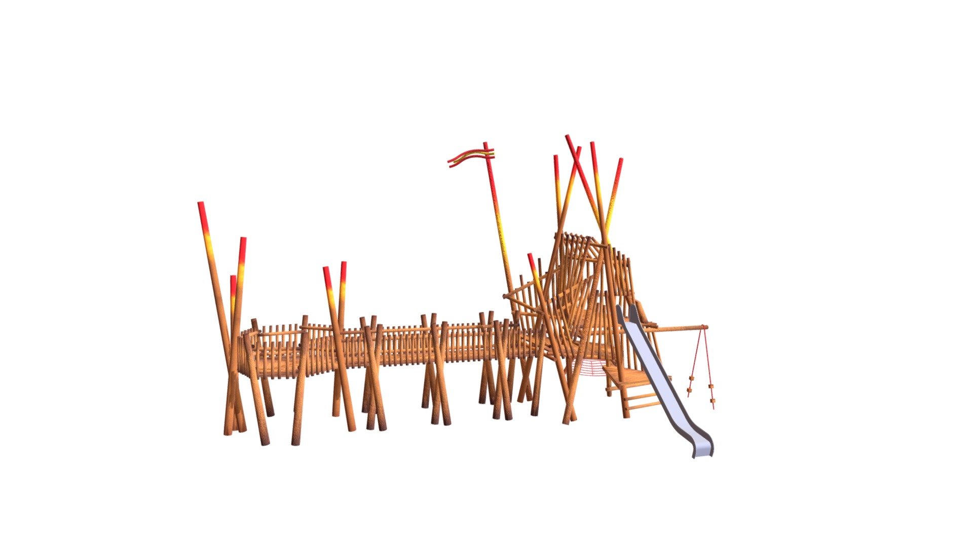 Bespoke Mikad with Viewing Platform - 3D model by Jupiter Play & Leisure (@jupiterplay) 3d model