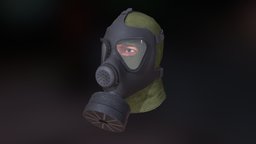Gas mask M65 modern, gas, cloth, gasmask, clothes, equipment, protection, combat, mask, m65, character, pbr, lowpoly, helmet, military, gear, slayver
