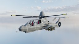 3d model RAH-66 modern, advanced, stealth, comanche, defense, aviation, attack, warfare, aircraft, avionics, reconnaissance, rah-66, enthusiast, rotorcraft, 3d, model, military, technology, helicopter, engineering, boeing-sikorsky