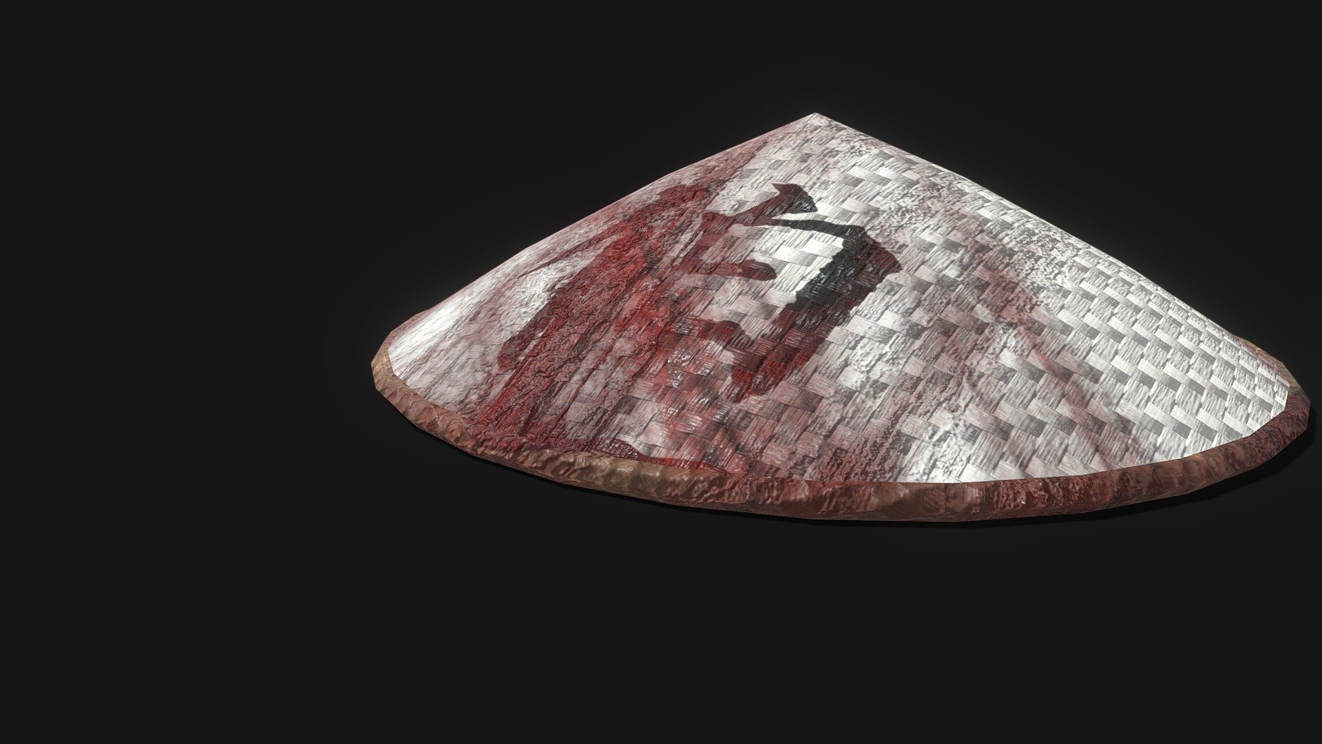 A bloody samurai Rattan Hat!

Designed for games in Low-poly PBR including Albedo, Normal, Metallic, AO, and Roughness 2K textures.

This model from Ferocious Industries can be found in 5 different material skins, and this one uses the ‘Samurai’ texture set.

640 Triangles 3d model