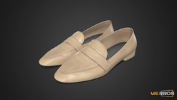 [Game-Ready] Beige loafers shoe, topology, fashion, ar, shoes, beige, shoescan, loafers, low-poly, photogrammetry, 3d, lowpoly, scan, 3dscan, gameasset, gameready, shoes3d, noai
