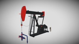 Beam Balanced Pumpjack gas, oil, platform, energy, drill, industry, rig, derrick, beam, pumpjack, balanced, industrial, oiljack