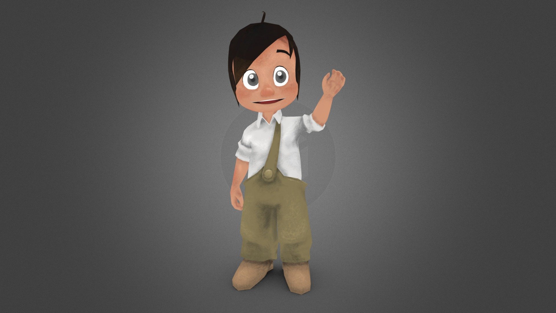 A Quick model of the character Marcelino, 
One 1k diffuse map 3d model
