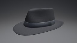 Trilby Hat (Black) hat, style, traditional, trilby, black