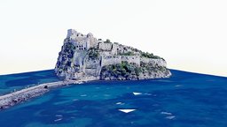 Aragonese Castle,medieval,bridge,Ischia landscape, medieval, geology, map, volcano, sacan, aragonese, photogrammetry, bridge