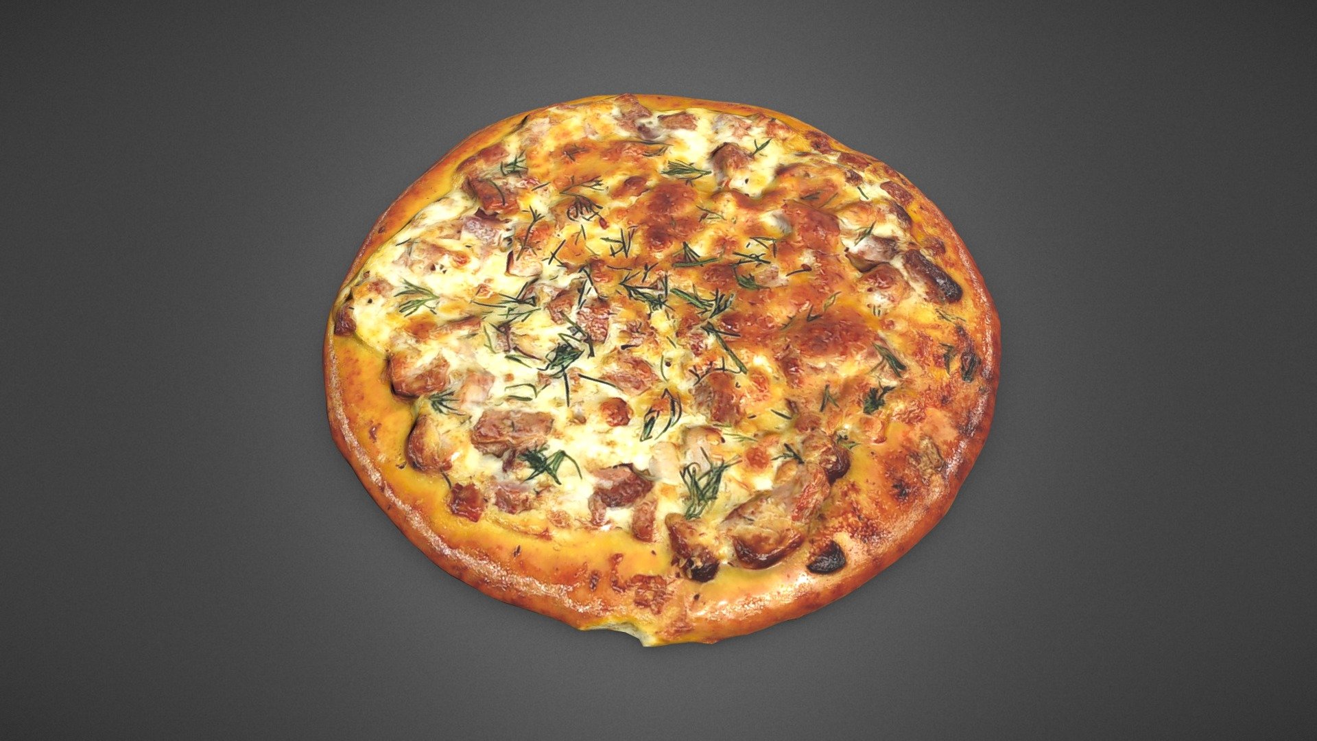 3d model is low poly and game-ready. The 3D model is made by photogrammetry using the C920 webcam (384 photographs 1920x1080), retopology manually was performed, also created UV Mapping, and the baking of textures. The real pizza with which the scan is made, probably the cheapest in the Russian market, is sold in supermarkets.

Real scale, Units: cm ~ 19.5 x 19.9 x 1.8 cm.

Formats:




.blend (Mesh + material (Principled BSDF) + Textures PBR - Roughness/Metallic) - Blender (ver. 2.93.4).

.tbscene (Mesh + Textures PBR) - Marmoset Toolbag 3 (Ver 3.08).

.FBX (only mesh without materials)

.obj (Triangulated, only mesh without materials)

.glb (Triangulated, Mesh + Textures PBR (compressed in format)) 

.gltf ( Triangulated, Mesh + Textures PBR - .jpg ) - exported from glTF Tools Visual Studio Code.

.unitypackage (Triangulated, Mesh + Textures - .tga)

.FBX for Unity (only mesh without materials, up = Y Up). 

.spp (Substance Painter Project ver. 2021).
 - Cheap Pizza - 3D model by Grishmanovskij Anton (@GrishmanovskijAnton) 3d model