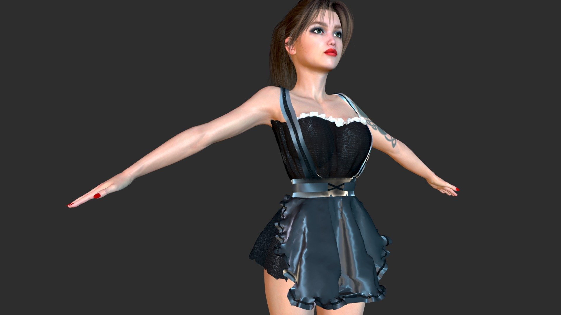 Sexy Female Maid - Girl 14 - Female Maid - 3D model by AR3X (@cg-girls) 3d model