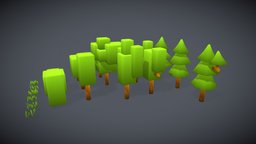 Poly World trees, tree, forest, toon, lod, ready, lowpolytree, unity, cartoon, game, blender, lowpoly, low, poly, stylized