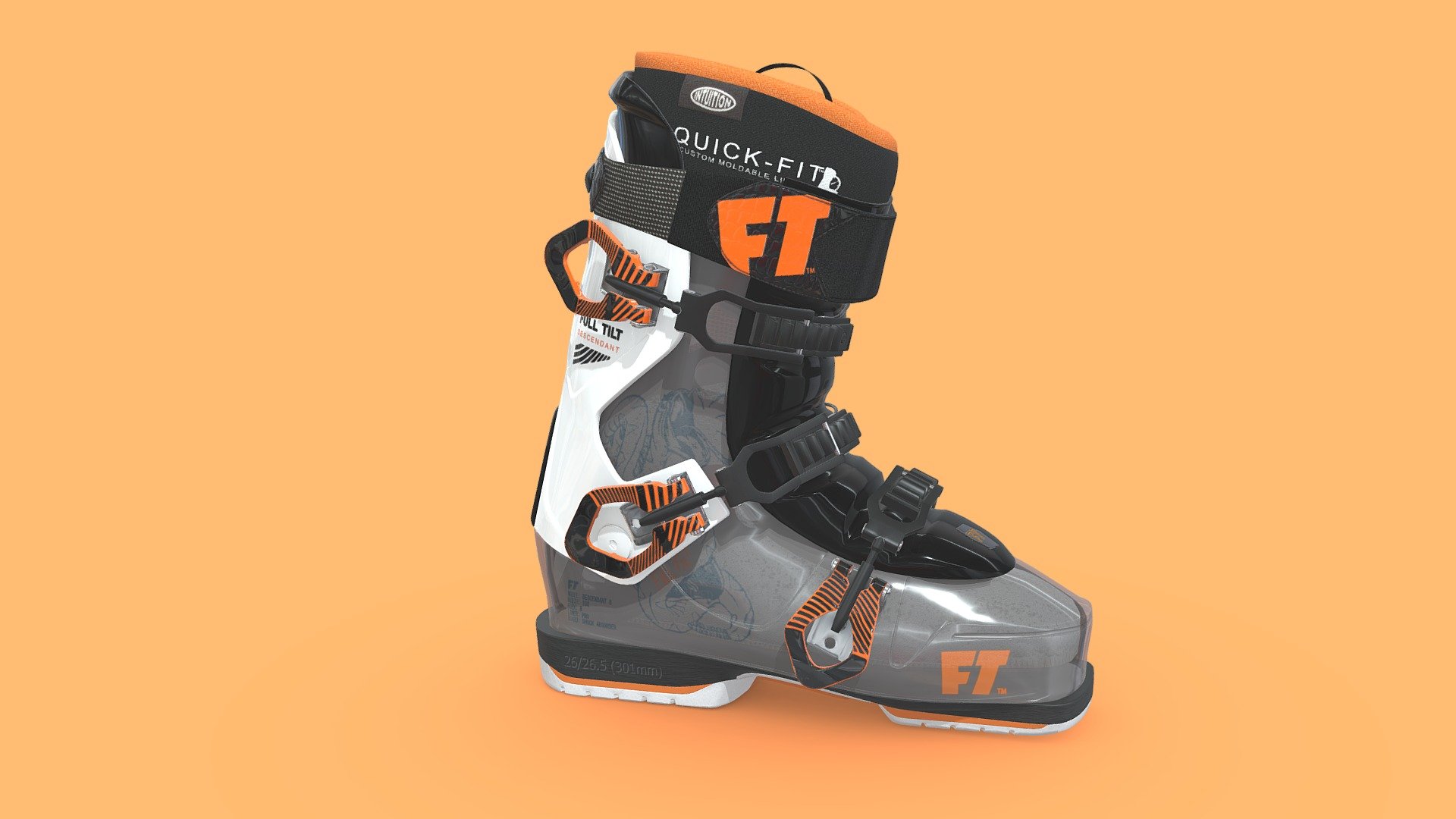 The low polygonal model of the Ski boot - FT Ski Boot - 3D model by Vakoms 3d model