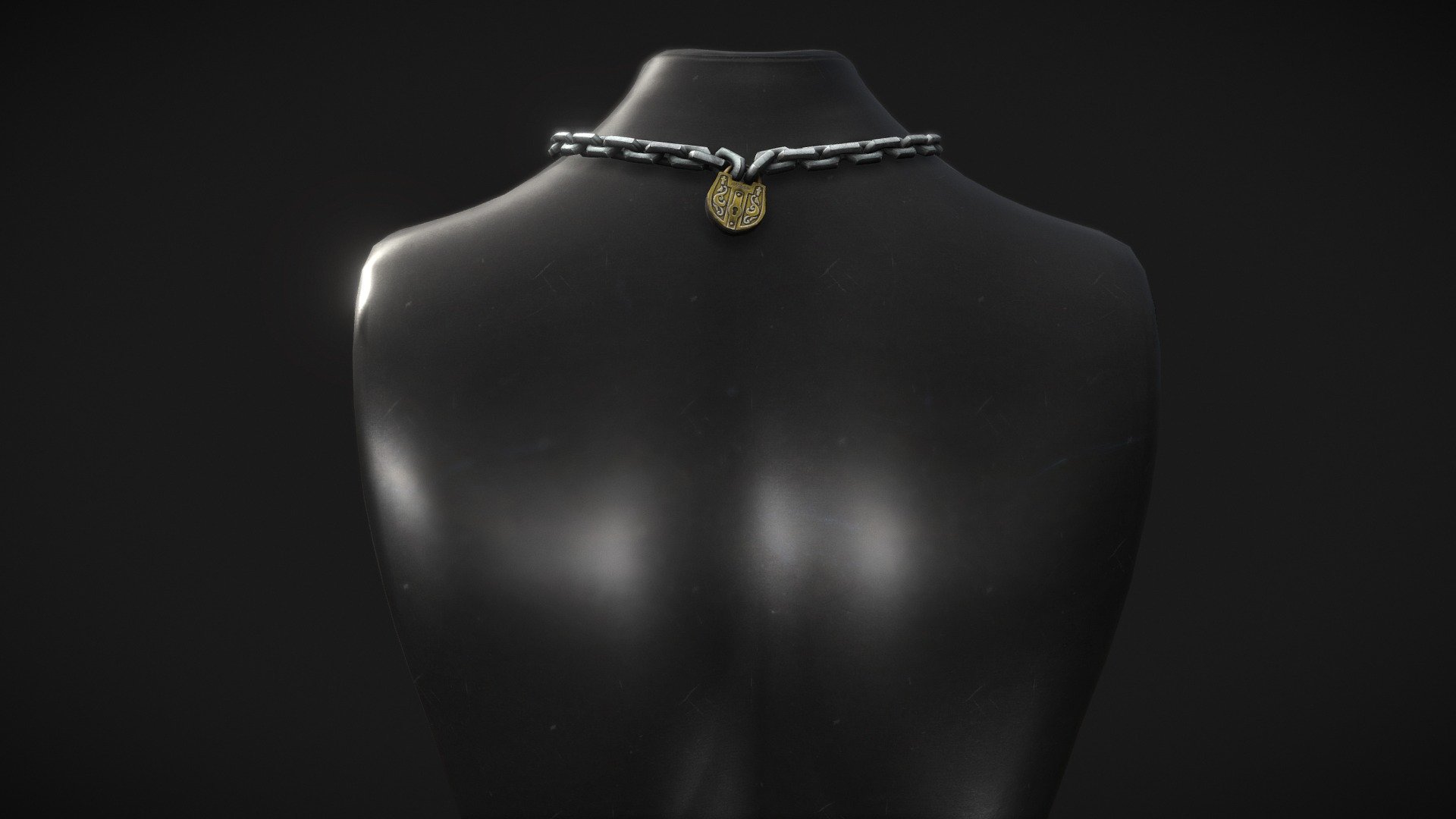 2nd Project for amias brand in Second Life - amias - Thick Chain Necklace with PadLock - 3D model by imlon 3d model