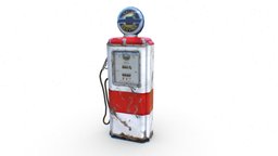 Retro Gas Pump gas, gasoline, petrol, gasstation, low-poly, game, pumpkin