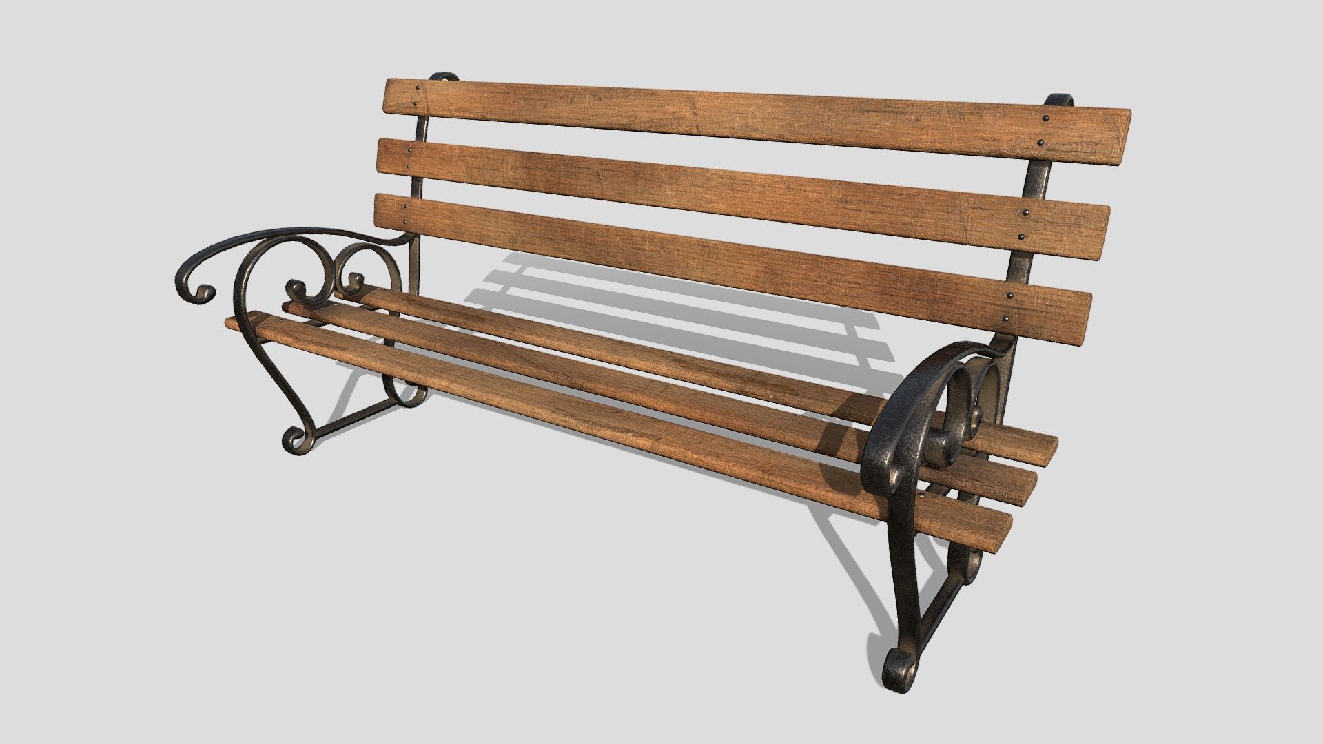Low Poly PBR Park bench with 4k textures - Park Bench - Buy Royalty Free 3D model by studio lab (@leonlabyk) 3d model
