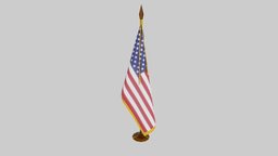 Indoor U.S. Flag (low poly) us, flag, indoor, america, united, states, 28, 280, 281, 282, low-poly, blender, lowpoly, low, poly, interior