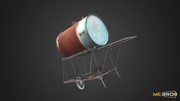 [Game-Ready] Rusty Drumcan Cart