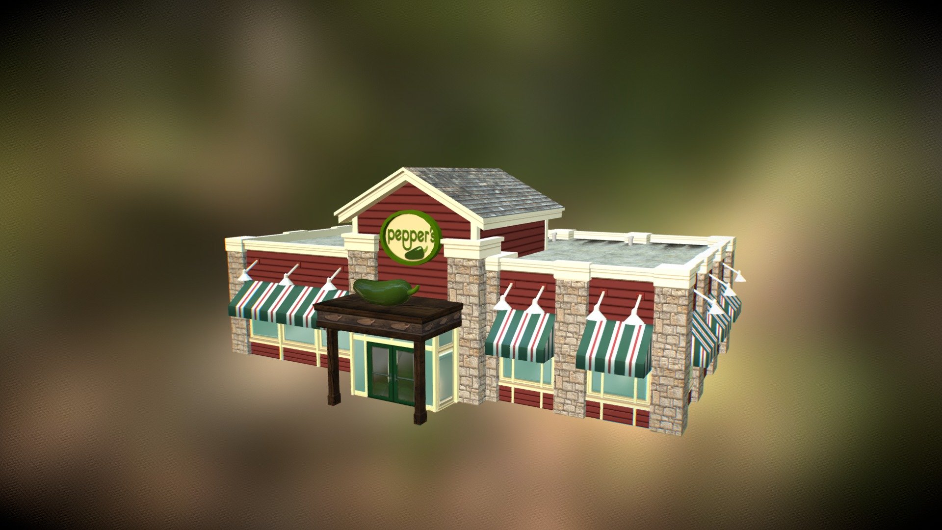 Pepper's inspired by Chili's. Modeled for Cities: Skylines 3d model