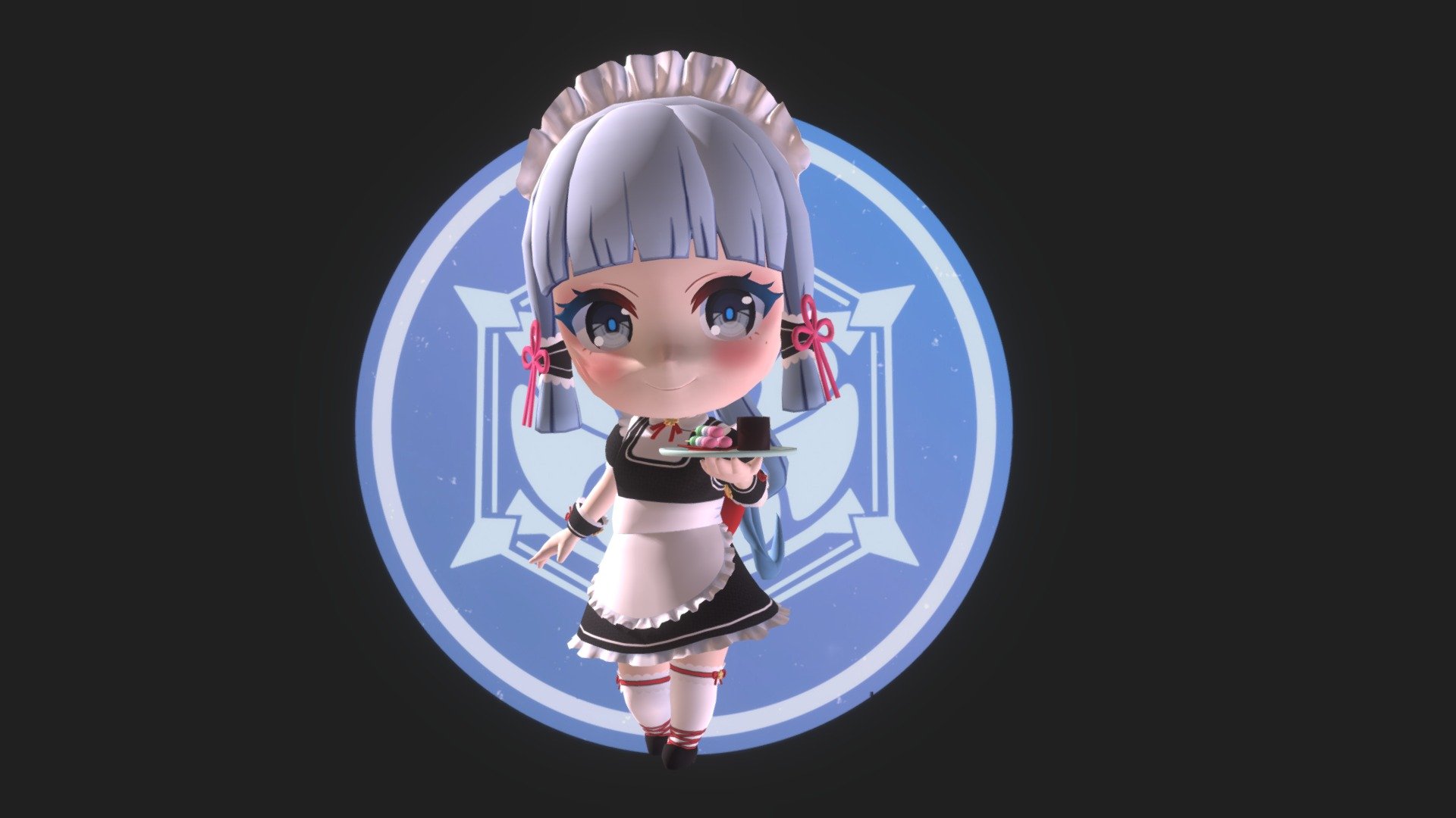 Hi all, this is my fanart of Kamisato Ayaka from Genshin Impact. This is her preview of her maid outfit. This outfit is fan-made by me and is 1 of the 4 outfits in the Ayaka package. If you like to purchase Ayaka package, you can head over to her default outfit and purchase it. Hope you like it 3d model