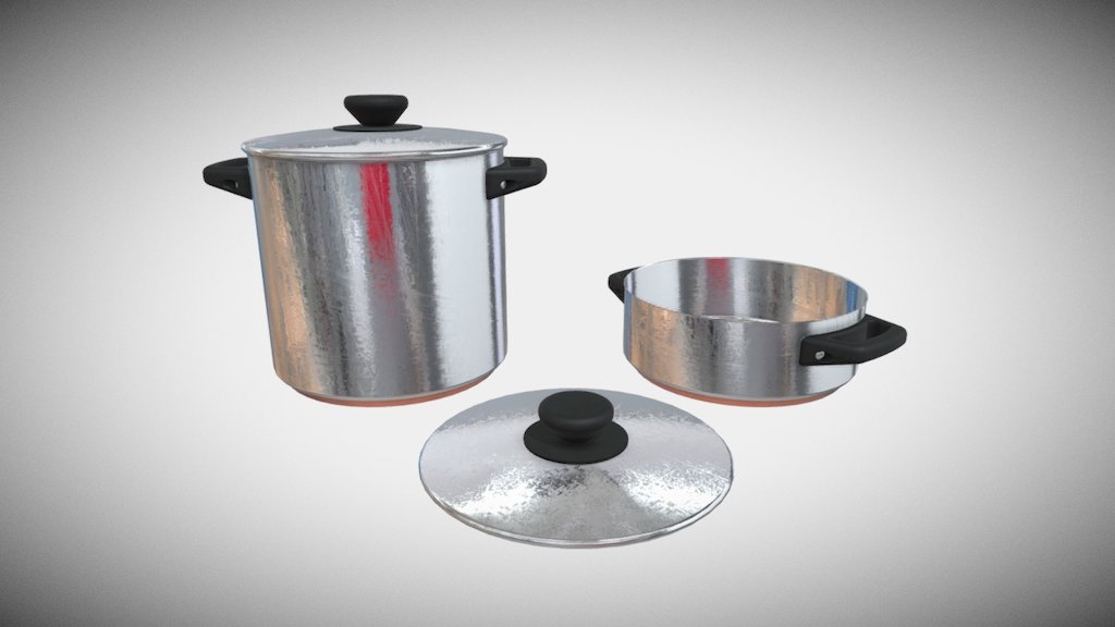 Cooking Pots - Buy Royalty Free 3D model by Francesco Coldesina (@topfrank2013) 3d model