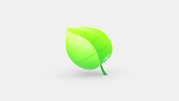 Cartoon leaf tree, plant, symbol, grass, garden, element, icon, leaf, nature, lowpolymodel, handpainted, leaves