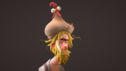 Jesper sculpt, textures, chicken, jesper, klaus, character, cartoon, 3d, art, man