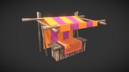 Medieval market bar, object, drink, food, crafts, rpg, wooden, historic, center, vintage, medieval, store, market, town, carriage, tourism, piazza, stores, towncenter, blacksmithing, storehouse, low-poly, pbr, city, wood, shop