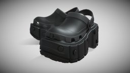 Hard Crocs sandals Lowpoly 3D model PBR Textures