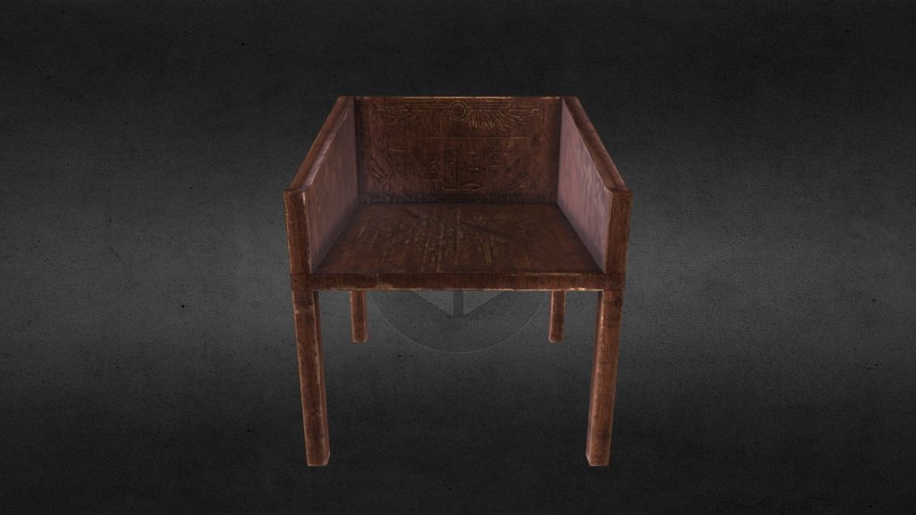 Egyptian chair - 3D model by Anna Lesniewska (@crowwhite47) 3d model