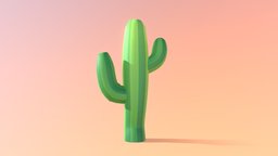 Cactus toon, low-poly-model