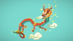 loong🐉 chinesedragon, voxel-3d, originaldesign, chinese-new-year, fantasy, dragon, voxelart, loong, noai