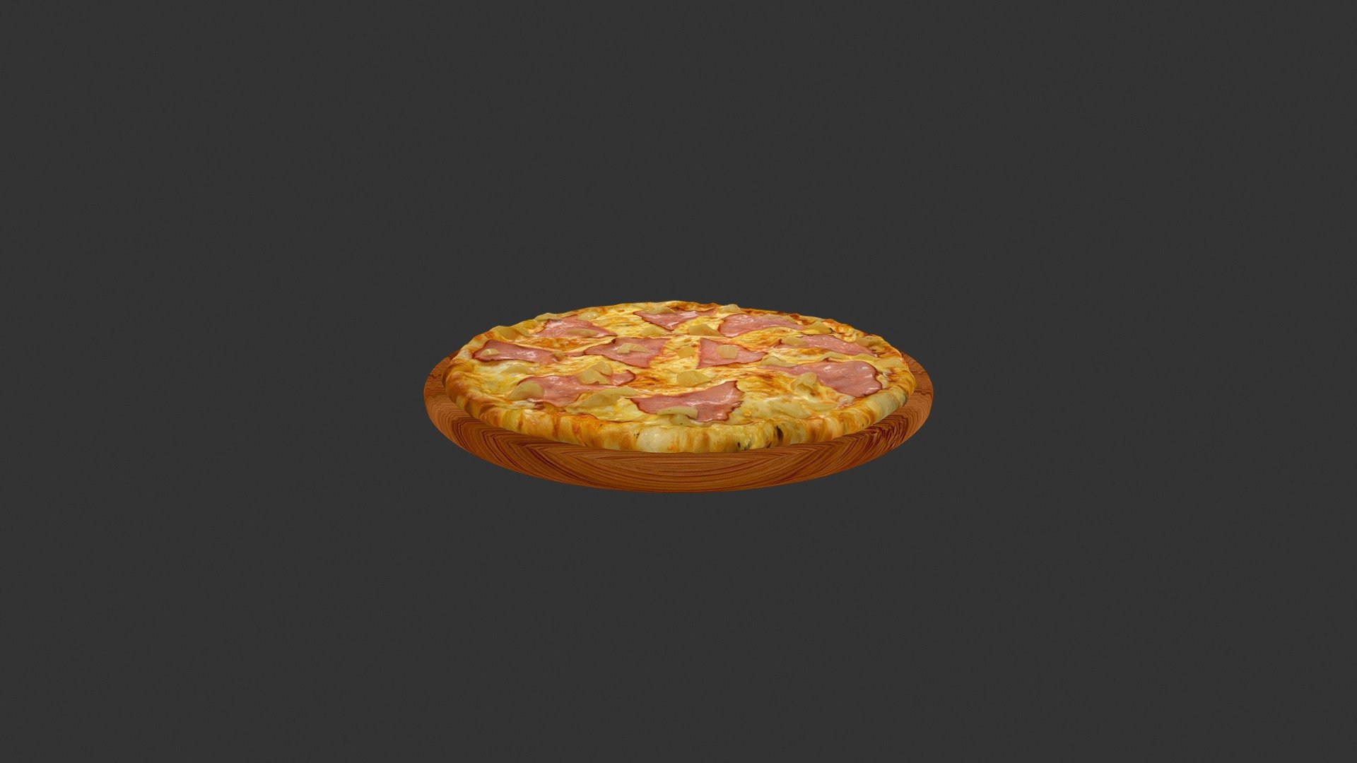 Піца Гавайська (Pineapple_meat_pizza) - 3D model by alex.alexandrov.a 3d model
