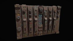 Low poly sci fi facade environment asset 2 exterior, unreal, architectural, level, cyberpunk, facade, unity, asset, game, pbr, lowpoly, scifi, futuristic, city, modular, environment, wall