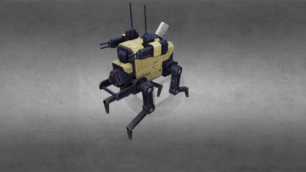 Low-poly animated game character Dog-bot - Dog-bot - 3D model by artcitizen 3d model