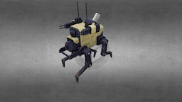 Dog-bot bot, warbot, dog-bot, lowpoly, sci-fi, robot