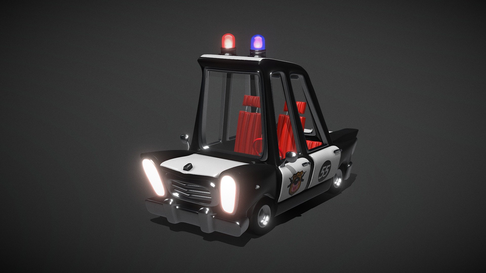 Hi folks! Happy to share out this cartoon police car 3D model we created.

Follow us on ArtStation: https://www.artstation.com/artwork/NG3b0b - Cartoon Police Car | Render - 3D Object - 3D model by Elemental Game Studio (@elementalgamestudio) 3d model