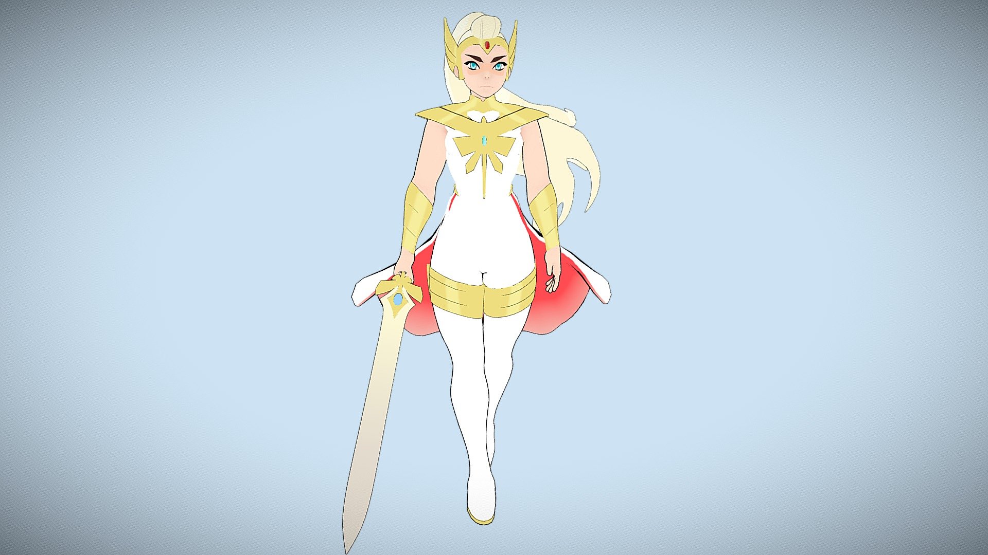An avatar made by me for VRChat and Vtubing inspired by the new version of She-ra from Netflix! - She-ra - 3D model by Natam.Antony 3d model