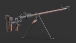 PTRD 41 Low Poly Realistic world, rifle, red, soviet, army, german, equipment, anti, ii, union, tank, anti-tank, 1941, 41, single-shot, realisitc, ptrd, weapon, asset, game, 3d, low, poly, military, gun, war