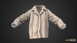 [Game-Ready] Fur Coat topology, style, fashion, jacket, stylish, coat, ar, 3dscanning, fur, fabric, casual, furcoat, low-poly, photogrammetry, lowpoly, 3dscan, gameasset, gameready, casual-fashion, noai, fahsion-scan