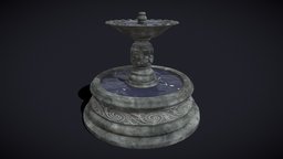 Round Ornamented Water Fountain